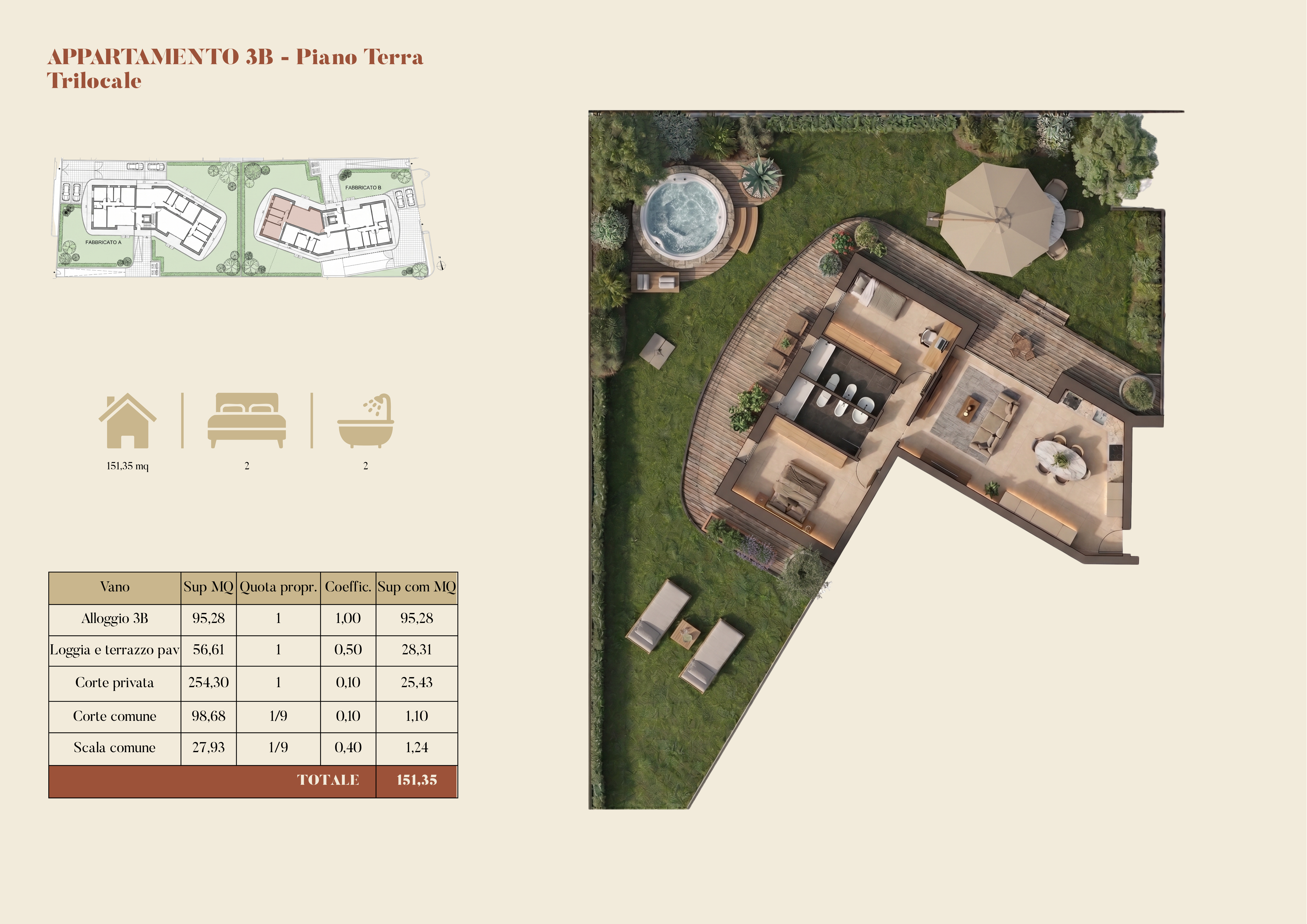 Planimetria appartamento 3B