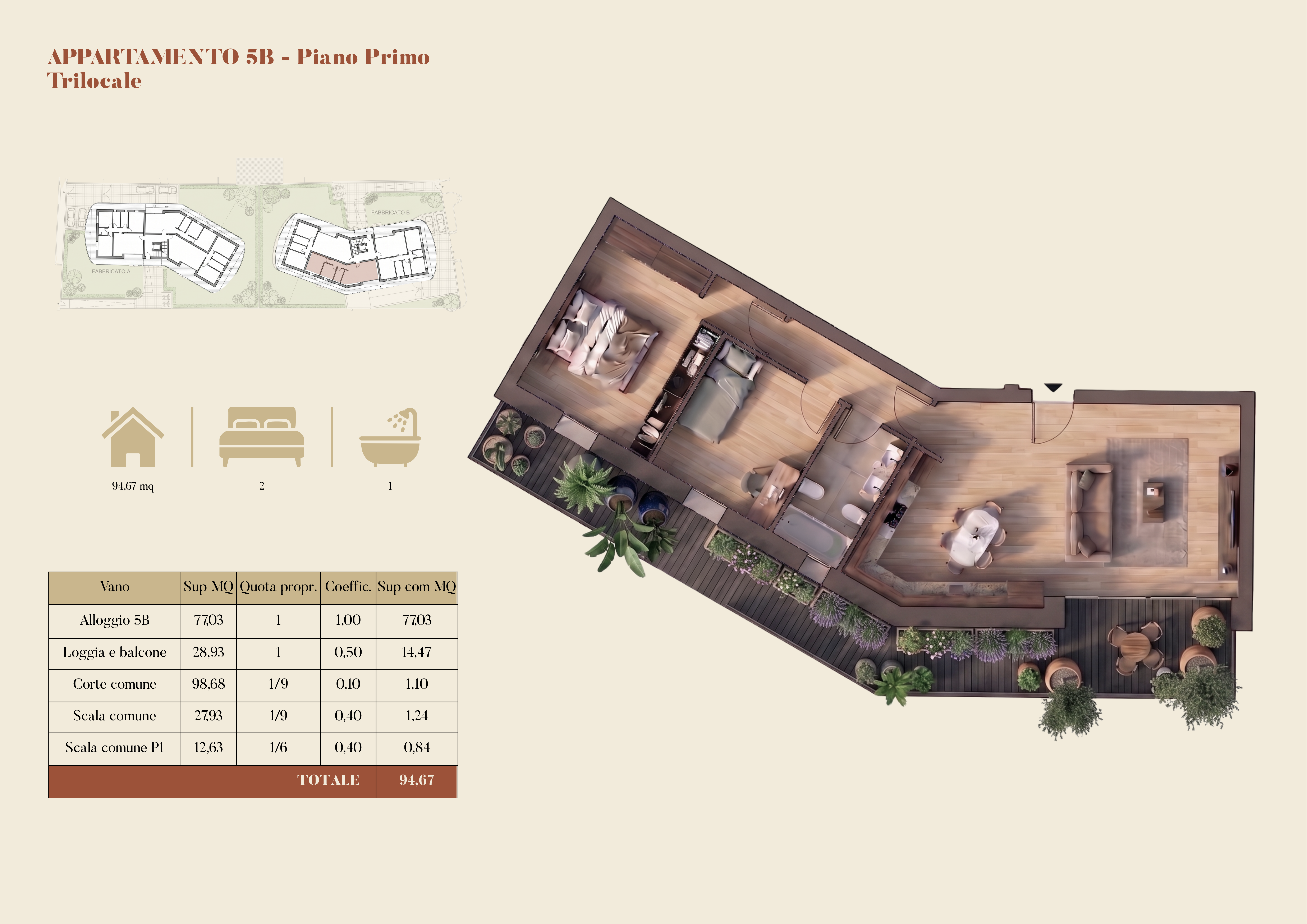 Planimetria appartamento 5B